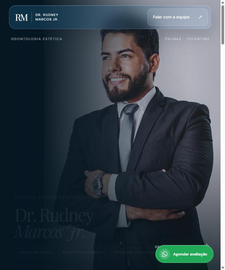 Site do Dr. Rudney Marcos Jr., odontologia estética